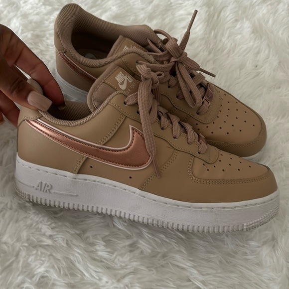 Nike Shoes - Women’s tan Nike Air Force ones